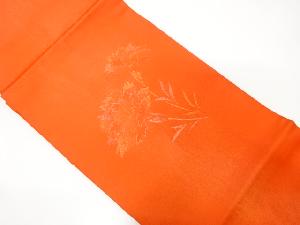 寿光織カーネーション模様織出し名古屋帯